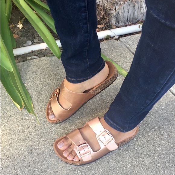 Shoes - ALMOST GONE❤️ROSE GOLD DOUBLE STRAP  SANDAL